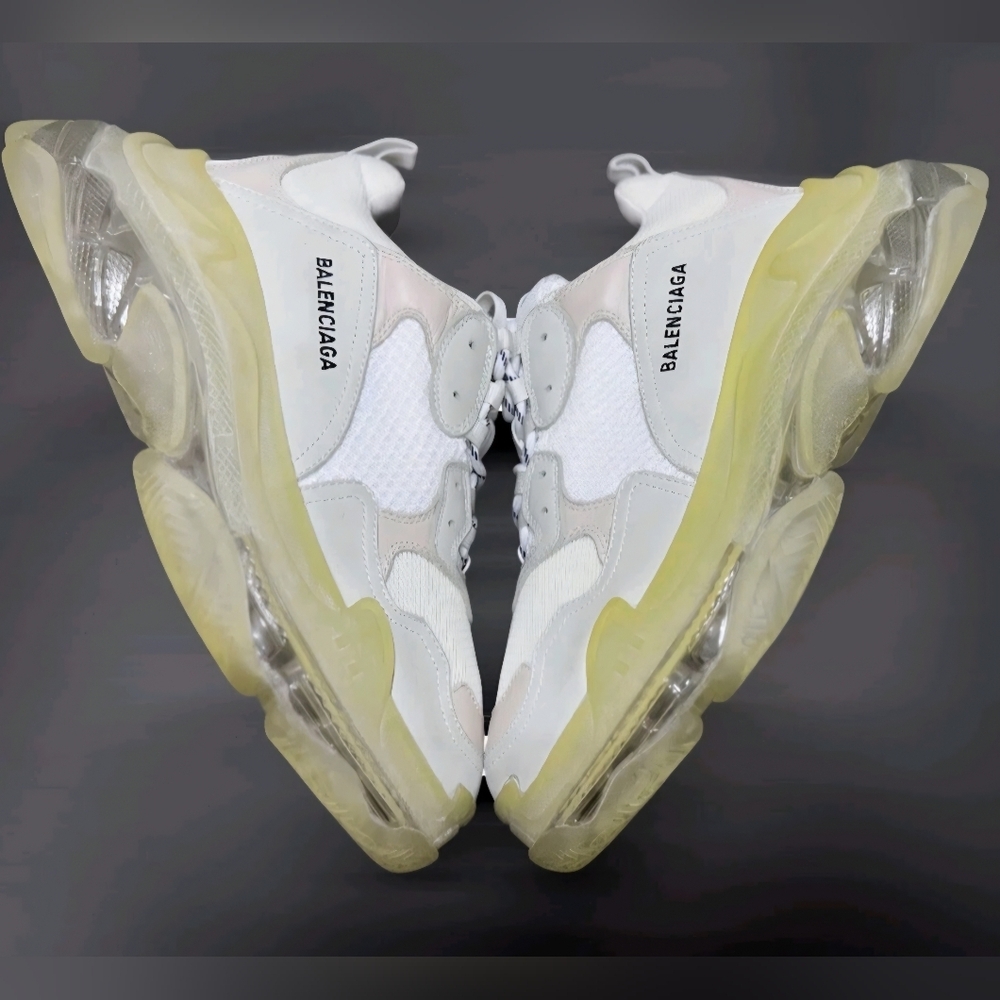 Balenciaga Men White Triple S Clear Sole Lw Top Sneakers EU 44 Size 11 US - Picture 4 of 10
